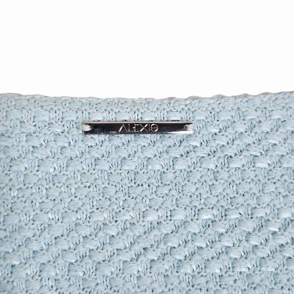 Alexis‎ Elvire Tweed Mini Dress Light Blue Cotton Long Sleeve Zip Front M - Picture 4 of 9